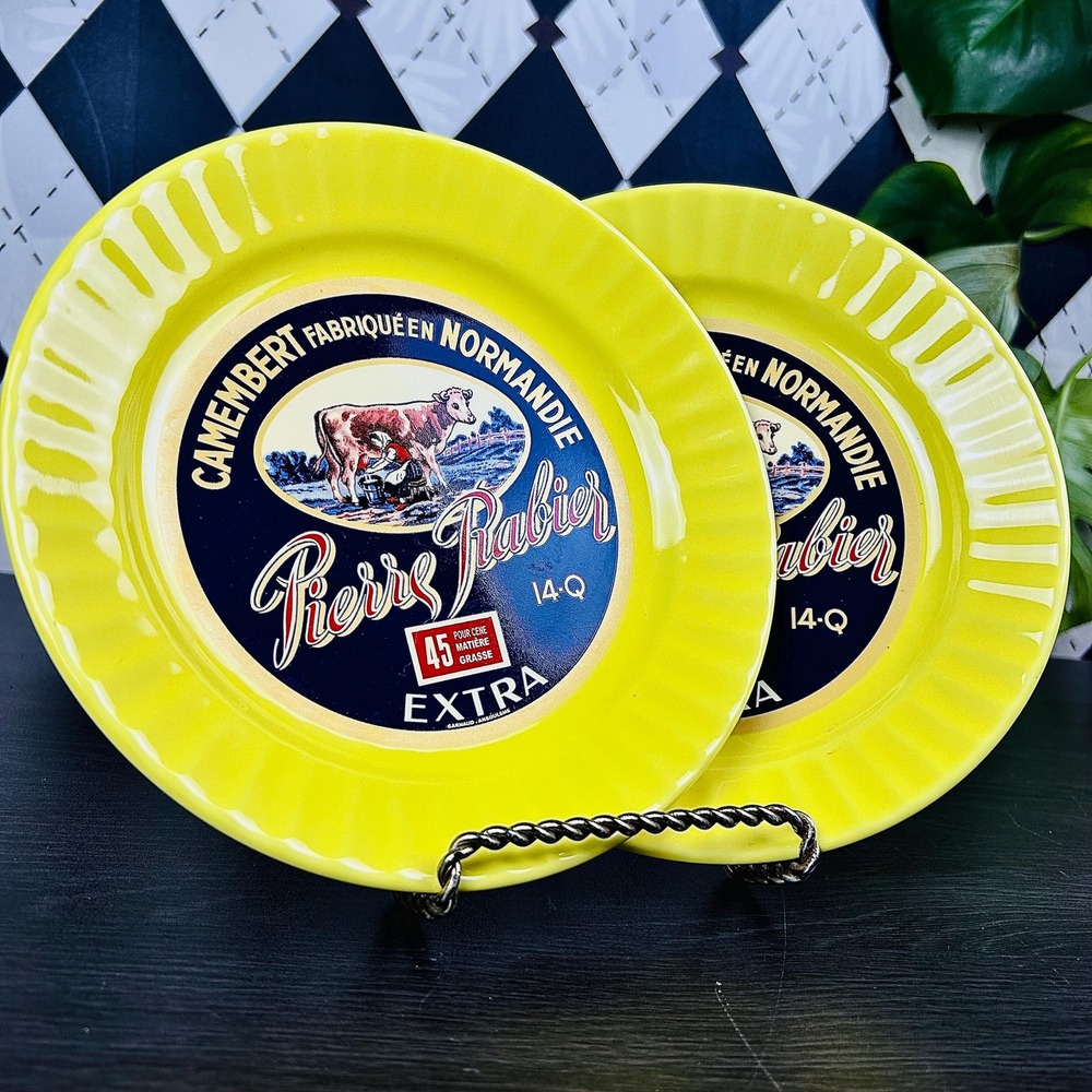 Vintage French Camembert Plate Normandy‎ Bistro European Country Collectible
